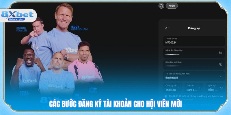 Các bước đăng ký tài khoản cho hội viên mới