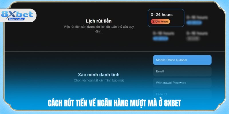 Cách rút tiền về ngân hàng mượt mà ở 8XBET
