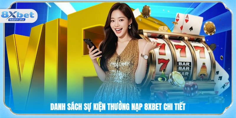 Danh sách sự kiện thưởng nạp 8XBET chi tiết